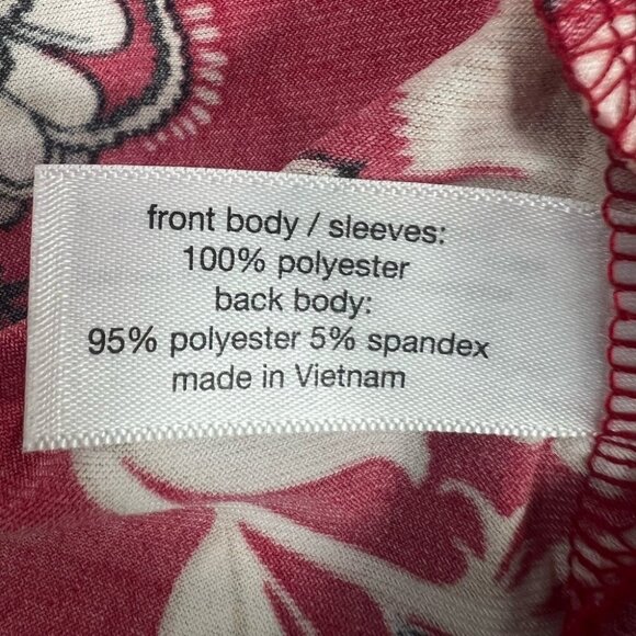 Lane Bryant Women's Foral Top Blouse 26/28 plus Size 2X Red Long Sleeves - Picture 3 of 5